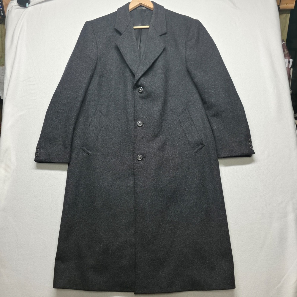 Vintage Silver Cloud Men's Gray Wool Cashmere Blend Overcoat Size 42R
